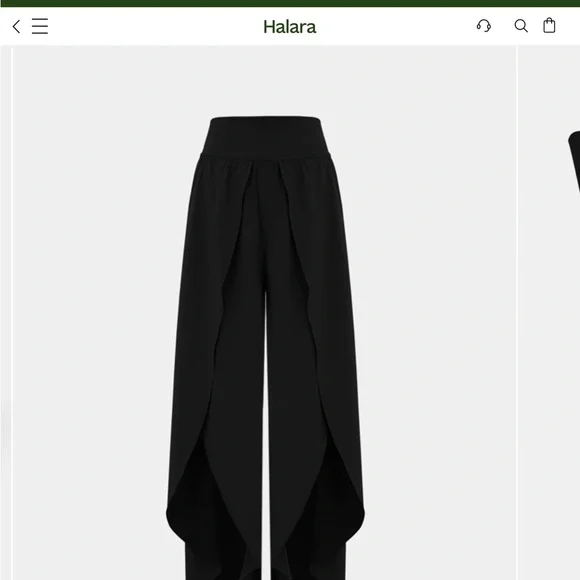 Halara Breezeful™ HW Palazzo Flowy Split Wide Leg Casual Pants Black L Nwt - Picture 3 of 11